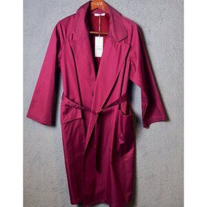JAC + JACK Womens Chambers Trench Coat Lightweight Rose Blush Size 12 NWT